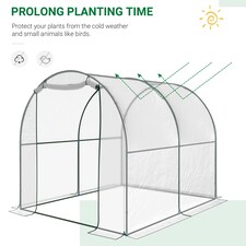 Outsunny Walk In Polytunnel Greenhouse w/ Roll Up Door PVC Cover, 2.5 x 2m thumbnail 3