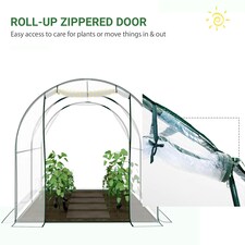 Outsunny Walk In Polytunnel Greenhouse w/ Roll Up Door PVC Cover, 2.5 x 2m thumbnail 5