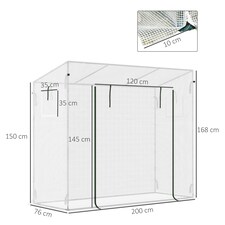 Outsunny 200x76x168cm Walk-in Garden Greenhouse Plant Warm House thumbnail 7
