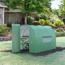 Outsunny 3 x 2M Walk-in Garden Polytunnel Greenhouse Galvanised Steel W/ Door thumbnail 2