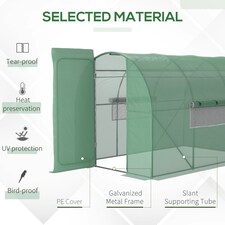Outsunny 3 x 2M Walk-in Garden Polytunnel Greenhouse Galvanised Steel W/ Door thumbnail 3
