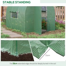 Outsunny 3 x 2M Walk-in Garden Polytunnel Greenhouse Galvanised Steel W/ Door thumbnail 4