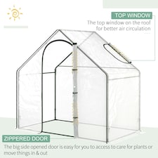 Outsunny Portable Walk-in PVC Greenhouse w/ Zipped Door for Flowers Plant thumbnail 3