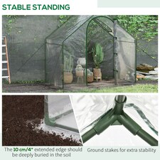 Outsunny Portable Walk-in PVC Greenhouse w/ Zipped Door for Flowers Plant thumbnail 5