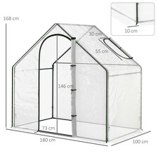 Outsunny Portable Walk-in PVC Greenhouse w/ Zipped Door for Flowers Plant thumbnail 7