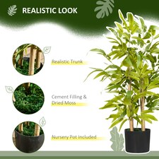 HOMCOM Potted Artificial Plants Bamboo Tree for Desk Indoor , 60cm thumbnail 4
