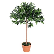 Outsunny Artificial Olive Tree Plant In an Orange Pot 90 cm for Home thumbnail 6