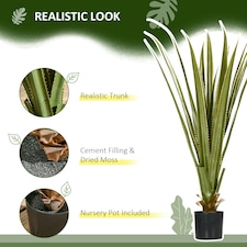 HOMCOM Potted Artificial Plants Agave Succulent for Home Decor, 90cm thumbnail 3
