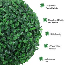 Outsunny 2 PCS Artificial Boxwood Three Balls Tree Decorative Plant Leaves thumbnail 10