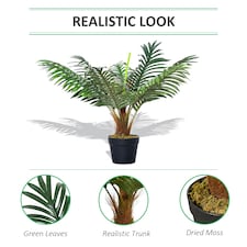 Outsunny 60cm/2FT Artificial Palm Tree Fake Plant in Pot Indoor Décor thumbnail 4