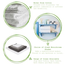 Nicola Spring Cotton Hand Towels - 90cm x 50cm - Grey - Pack of 2 thumbnail 2