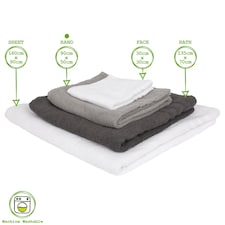 Nicola Spring Cotton Hand Towels - 90cm x 50cm - Grey - Pack of 2 thumbnail 3