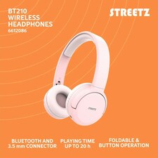 Streetz BT210 Bluetooth On-Ear Headphones | Pink thumbnail 4