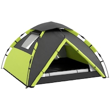 Outsunny 3-4 Man Camping Tent Portable with Bag, Quick Setup, Dark Green