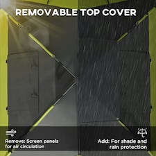 Outsunny 3-4 Man Camping Tent Portable with Bag, Quick Setup, Dark Green thumbnail 3