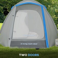 Outsunny 2 Man Camping Tent with Living Area, 2000mm Waterproof, Blue thumbnail 5