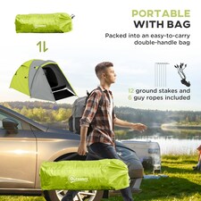 Outsunny 2 Man Camping Tent with Living Area, 2000mm Waterproof, Yellow thumbnail 6