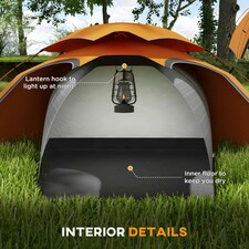 Outsunny Camping Tent Dome Tent with Removable Rainfly for 1-2 Man, Orange thumbnail 4