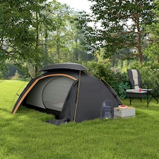 Outsunny Camping Tent Dome Tent with Removable Rainfly for 1-2 Man, Grey thumbnail 2