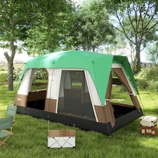 Outsunny Camping Tent with 3000mm Waterproof Rainfly & Screen Panels, Green thumbnail 2
