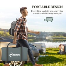 Outsunny Camping Tent with 3000mm Waterproof Rainfly & Screen Panels, Green thumbnail 6