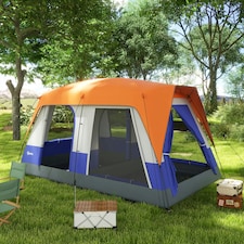 Outsunny Camping Tent with 3000mm Waterproof Rainfly & Screen Panels, Green thumbnail 2