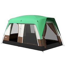 Outsunny Camping Tent with 3000mm Waterproof Rainfly & Screen Panels, Green thumbnail 9