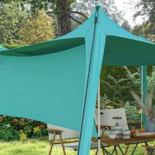 Outsunny Beach Tent Shelter with A Detachable Sidewall, 3 x 3(m), Sky Blue thumbnail 8