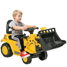 HOMCOM Ride-On Bulldozer Toddler Digger Excavator Scooter Storage Cart