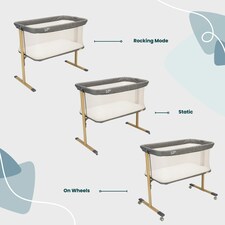 Tutti Bambini ZiZee Essential Crib - Oak/Charcoal thumbnail 4