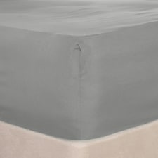 OHS Plain Soft Microfibre 30cm Deep Fitted Bed Sheet, Double - Grey