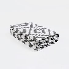 OHS Outdoor Waterproof Geo Garden Patio Anti-Slip Rug, 120x170cm - Grey/White thumbnail 4