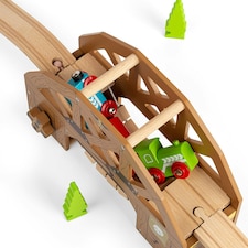 Bigjigs Rail Wooden Rickety Bridge Train Set Accessory, Pair With Our Wild West Train Set thumbnail 2