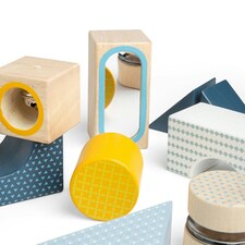 Bigjigs Toys Wooden Sensory Explorer Blocks, Includes Tray For Storage - 14 Pieces thumbnail 4