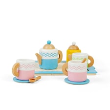 Bigjigs Toys Wooden Tea Tray Set, Complete With Teapot, Cups & Saucers, Milk Jug And More thumbnail 3