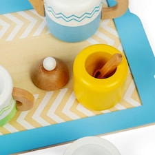 Bigjigs Toys Wooden Tea Tray Set, Complete With Teapot, Cups & Saucers, Milk Jug And More thumbnail 4