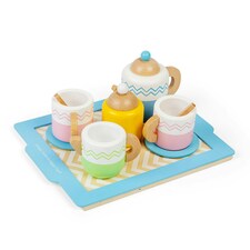 Bigjigs Toys Wooden Tea Tray Set, Complete With Teapot, Cups & Saucers, Milk Jug And More thumbnail 5