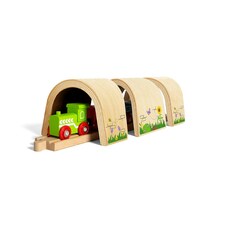 Bigjigs Rail Wooden Curved Railway Tunnel, Includes 3 Tunnel Pieces thumbnail 2