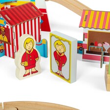 Bigjigs Rail Wooden Fun Fair Train Set - 54 Play Pieces thumbnail 3