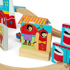Bigjigs Rail Wooden Fun Fair Train Set - 54 Play Pieces thumbnail 4