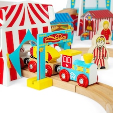 Bigjigs Rail Wooden Fun Fair Train Set - 54 Play Pieces thumbnail 5