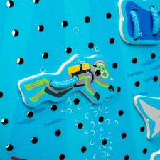 Bigjigs Toys Wooden Marine Lace-A-Shape Game, 30 Geometric Shape Lacing Cards & 6 Laces thumbnail 2