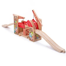 Bigjigs Rail Double Lifting Graffiti Bridge, Includes 2 Track Pieces