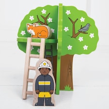 Bigjigs Rail Wooden Fire Station Train Set - 39 Pieces thumbnail 3