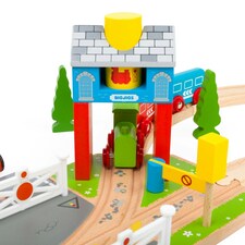 Bigjigs Rail Wooden Signal Box, Includes Movable Red Barriers - 3 Pieces thumbnail 3