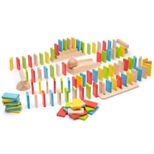 Bigjigs Toys Wooden Domino Run Game, Includes 110 Play Pieces