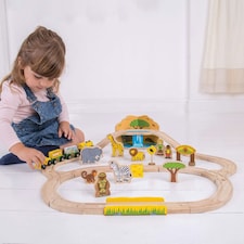 Bigjigs Rail Wooden Safari Train Set - 38 Pieces thumbnail 4