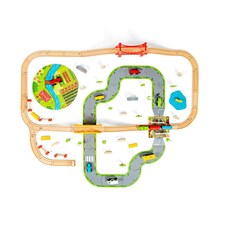 Bigjigs Rail Wooden Road & Rail Train Set, Train Sets For Kids - 80 Pieces thumbnail 6