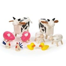 Tidlo Wooden Oldfield Farm Animals, Includes 10 Animals, Pair With Our Oldfield Farm Playset