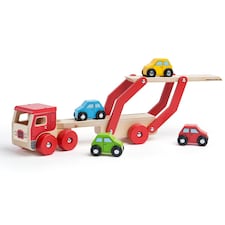 Bigjigs Toys Wooden Transporter Lorry With 4 Cars thumbnail 2